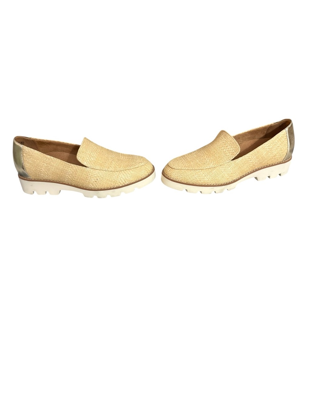 Vionic Metallic Gold Woven Slip-On Loafers